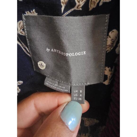 Anthropologie Corduroy Duster Jacket Purple Size 4 - Picture 7 of 12